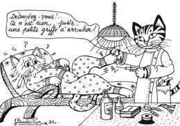 Jacqueline Bourdillon - CHATS Dessinés - Professions Libérales : N'1 La Pédicure - Vétérinaire !? - Cats