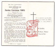 DP Carolus Franciscus Torfs ° Weerde 1911 † Eppegem Zemst 1957 X Elisabeth De Keye // Mattys Van De Put - Devotion Images