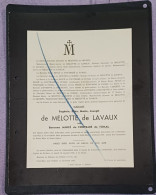MADAME EUGÉNIE DE MELOTTE DE LAVAUX NÉE BARONNE MINCÉ DE FONTBARÉ DE FUMAL / CHÂTEAU DE SAINT-MARC, VEDRIN 1937 - Avvisi Di Necrologio