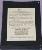 BARON LEOPOLD DE MOREAU / SUZERIL ( COURT-SAINT-ETIENNE) 1942 - Décès