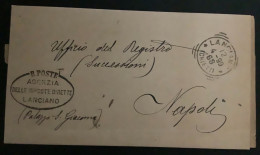 Italy. A221. Lanciano. 1899. Annullo Tondo Riquadrato LANCIANO  (CHIETI), Su Franchigia Senza Testo - Storia Postale