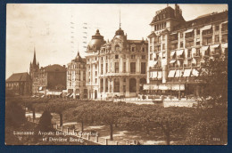 Lausanne. Av. Benjamin Constant Et Derrière Bourg. Eglise St. François. Banque Nationale Suisse. Hôtel De La Paix. 1916 - Lausanne