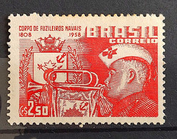C 402 Brazil Stamp 150 Years Naval Marine Corps Ship 1958 - Ungebraucht
