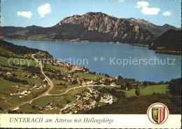 71822388 Unterach Attersee Mit Hoellengebirge Fliegeraufnahme Unterach Am Atters - Sonstige & Ohne Zuordnung