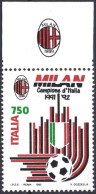 1992 Italia 2037 Milan Campione Angolare  Simbolo Mnh** - 1991-00: Ungebraucht