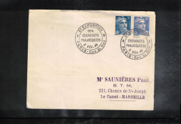 France 1949 6th Railwaymen Exhibition Paris Interesting Postmark - Brieven En Documenten