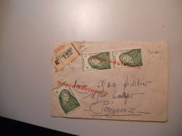 Lettre Reco ... Avec Belle Griffe Linéaire : Poste Aérienne En Rouge - Lettres & Documents