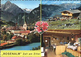 71822201 Zell Ziller Tirol Jausenstation Rosenalm Ortsblick Gastraum Zell Am Zil - Altri & Non Classificati