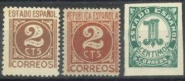 SPAIN - 1936/37 . DIFFERENT STAMPS SET OF 3, UMM (**). - Neufs