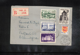 France 1952 Interesting Registered Letter To Germany - Covers & Documents