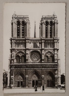 50s-PARIS-Notre Dame-La Facade-Cartolina-Vintage Photo Postcard-used With Stamp-1959 - Notre Dame De Paris