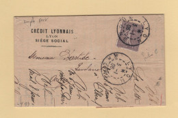 Type Semeuse Lignee - N°133 - 30c Seul Sur Lettre - 1906 - Lyon - Perforation C Credit Lyonnais - 1877-1920: Période Semi Moderne