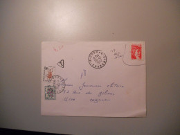 Lettre Taxée Suite à Réutilisation Timbre Sabine De Gandon - 1961-....