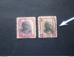 UNITED STATE EE.UU ÉTATS-UNIS US USA 1938 PRESIDENT $ 5 ERROR SPOSTED CENTER - Gebraucht