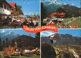 71822084 Garmisch-Partenkirchen Gasthof Eckbauer Terrasse Karwendel Eckbauerbahn - Garmisch-Partenkirchen