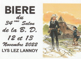 Etiquette Bière MEYNET Félix Festival BD Lys Lez Lannoy 2022 (Sauvage Go West Young Man - Dishes