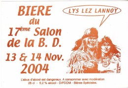 Etiquette Bière DERIB Festival BD Lys Lez Lannoy 2004 (Buddy Longway) - Arte Della Tavola