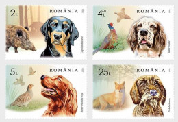 Romania 2024 - 100 Years Of The General Association Of Hunters And Anglers - Hunting Dogs A Set Of 4 Postage Stamps - Neufs