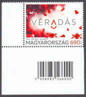 Blood Donation - Medicine Health - 2024 Hungary Label Vignette Barcode EAN Bar CODE CORNER MNH - Médecine