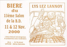 Etiquette Bière BOUCQ François Festival BD Lys Lez Lannoy 2000 - Dishes