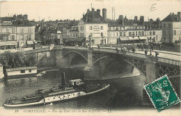60 - Compiègne - Vue Du Pont Vers La Rue Solfèrino - Animée - Oblitération Ronde De 1910 - Bateau Guepe No 37 S.G.T.R -  - Compiegne