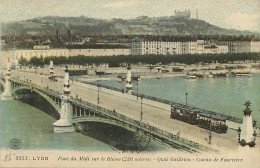 69 - Lyon - Pont Du Midi Sur Le Rhône [230 Mètres) - Quai Gaillelon - Coteau De Fourvière - Animée - Colorisée - Tramway - Other & Unclassified