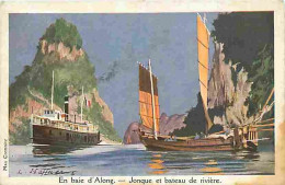 Vietnam - En Baie D'Along - Jonque Et Bateau De Rivière - Colorisée - CPA - Voir Scans Recto-Verso - Viêt-Nam