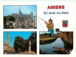80 - Amiens - Multivues - Automobiles - Blasons - Flamme Postale - CPM - Voir Scans Recto-Verso - Amiens