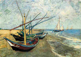 Art - Peinture - Vincent Van Gogh - Fishing Boats On The Beach - CPM - Voir Scans Recto-Verso - Paintings