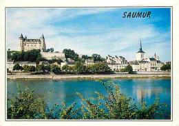 49 - Saumur - Vue Générale Prise Des Bords De La Loire - Le Château Et L'église St-Pierre - CPM - Voir Scans Recto-Verso - Saumur