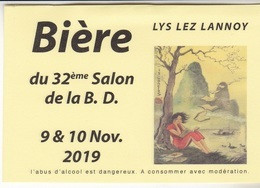 Etiquette Bière CHARLES Jean-François Festival BD Lys Lez Lannoy 2019 (China Li India Dreams - Art De La Table