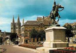 14 - Caen - Place St-Martin - L'Abbaye Aux Hommes - Statue équestre De Bertrand Du Guesclin - Flamme Postale De Caen - C - Caen