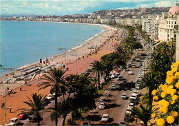 06 - Nice - La Promenade Des Anglais - La Plage - Automobiles - Fleurs - CPM - Carte Neuve - Voir Scans Recto-Verso - Autres & Non Classés
