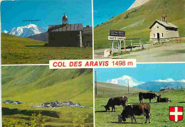 Animaux - Vaches - Haute Savoie - Col Des Aravis - Multivues - Vue Du Col La Chapelle Les Alpages - Blasons - Flamme Pos - Cows