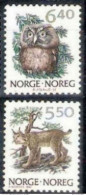 2861  Owls - Hiboux - Birds - Felins - Norway Yv 1016-17  MNH - 1,50 (7) - Gufi E Civette