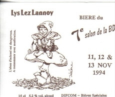 Etiquette Bière LERECULEY  Jérôme Festival BD Lys Lez Lannoy 1994 (Wollodrïn - El Arte De La Mesa