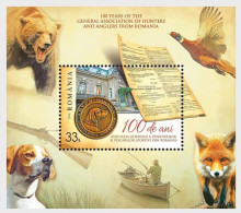 Romania 2024 - 100 Years Of The General Association Of Hunters And Anglers. Hunting Dogs S/S MNH - Unused Stamps