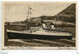 Conte Di Savoia - Cartolina Della Nave "Passaggio Nello Stretto Di Gibilterra" - Storia Postale