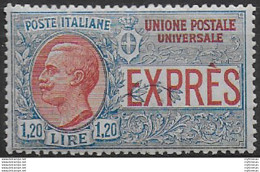 1922 Italia Espresso Lire 1,20 NE 1v. Bc MNH Sassone N. 8 - Andere & Zonder Classificatie