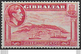 1938 Gibilterra Giorgio VI 1½d. P. 13½ MNH SG. N. 123a - Other & Unclassified