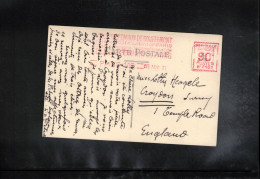 France 1931 Interesting Postcard To England With Interesting Postmark (obliteration Mecanique) - Storia Postale