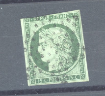 France  :  Yv  2c  (o)  Vert Très Foncé          ,       N2 - 1849-1850 Cérès