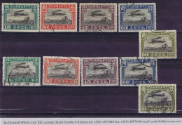 China 1921 Airmail Set Used, Plus 1929 Redrawn Airmail Set Used, Usual Short Perfs, 1929 60c With Thin - 1912-1949 Republik