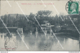 Cf481 Cartolina Vernon Le Vieux Pont Au Printemps Francia France - Autres & Non Classés