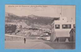 1066 GIBRALTAR FROM THE COMMERCIAL MOLE & BOARDING STATION RARE POSTCARD - Gibilterra