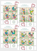 Romania 2024 - March Amulet (Martisor) Day - Birds - Four M/S MNH - Ungebraucht