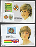 Bolivia Bolivie Bolivien 1982 Princesse Lady Diana Michel No. Bl. 122-23 MNH Mint Postfr.neuf ** - Bolivia