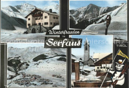 71812537 Serfaus Tirol Koelnerhaus Auf Komperdell Panorama Kirche Brunnen Schnee - Andere & Zonder Classificatie