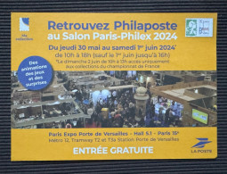 France - 2024 - Feuillet Information - Salon Paris-Philex 2024 - La Poste - Documents Of Postal Services