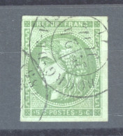 France  :  Yv  42Ba  (o)  Vert Jaune Foncé , Càd Bourg De Visa (85) - 1870 Bordeaux Printing